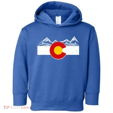 Colorado Wilderness Mountains Flag Toddler Hoodie