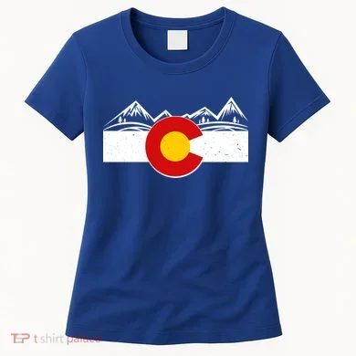 Colorado Wilderness Mountains Flag Women's T-Shirt