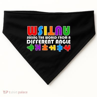 Colorful - Autism Awareness - Seeing The World From A Different Angle USA-Made Doggie Bandana