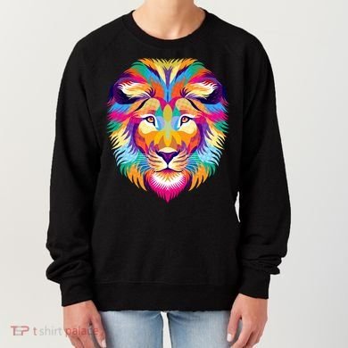 Colorful Abstract Lion Women's Sweatshirt