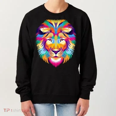 Colorful Abstract Lion Women's Sweatshirt