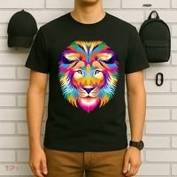Colorful Abstract Lion T-Shirt thumb 6