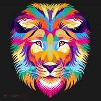 Colorful Abstract Lion T-Shirt thumb 7