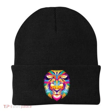 Colorful Abstract Lion Beanie