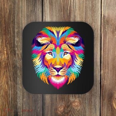 Colorful Abstract Lion Coaster