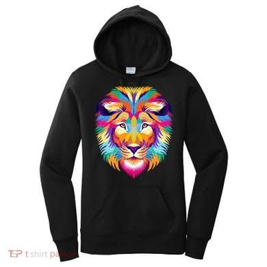 Colorful Abstract Lion Women's Hoodie