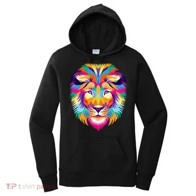 Colorful Abstract Lion Women's Hoodie