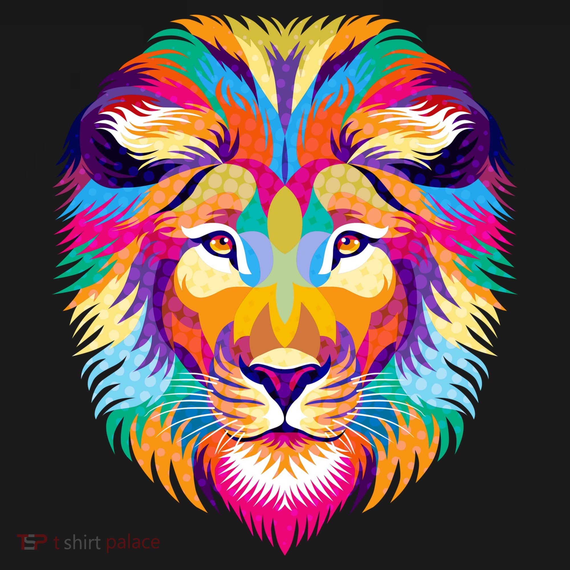 Colorful Abstract Lion Ornament