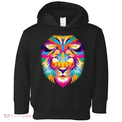 Colorful Abstract Lion Toddler Hoodie