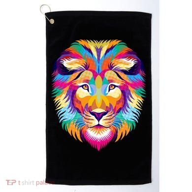 Colorful Abstract Lion Golf Towel