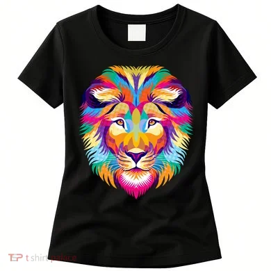 Colorful Abstract Lion Women's T-Shirt
