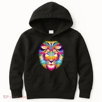 Colorful Abstract Lion Kids Hoodie thumb 0
