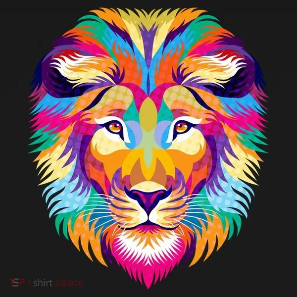 Colorful Abstract Lion Kids Long Sleeve Shirt