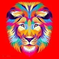 Colorful Abstract Lion Santa Hat thumb 1