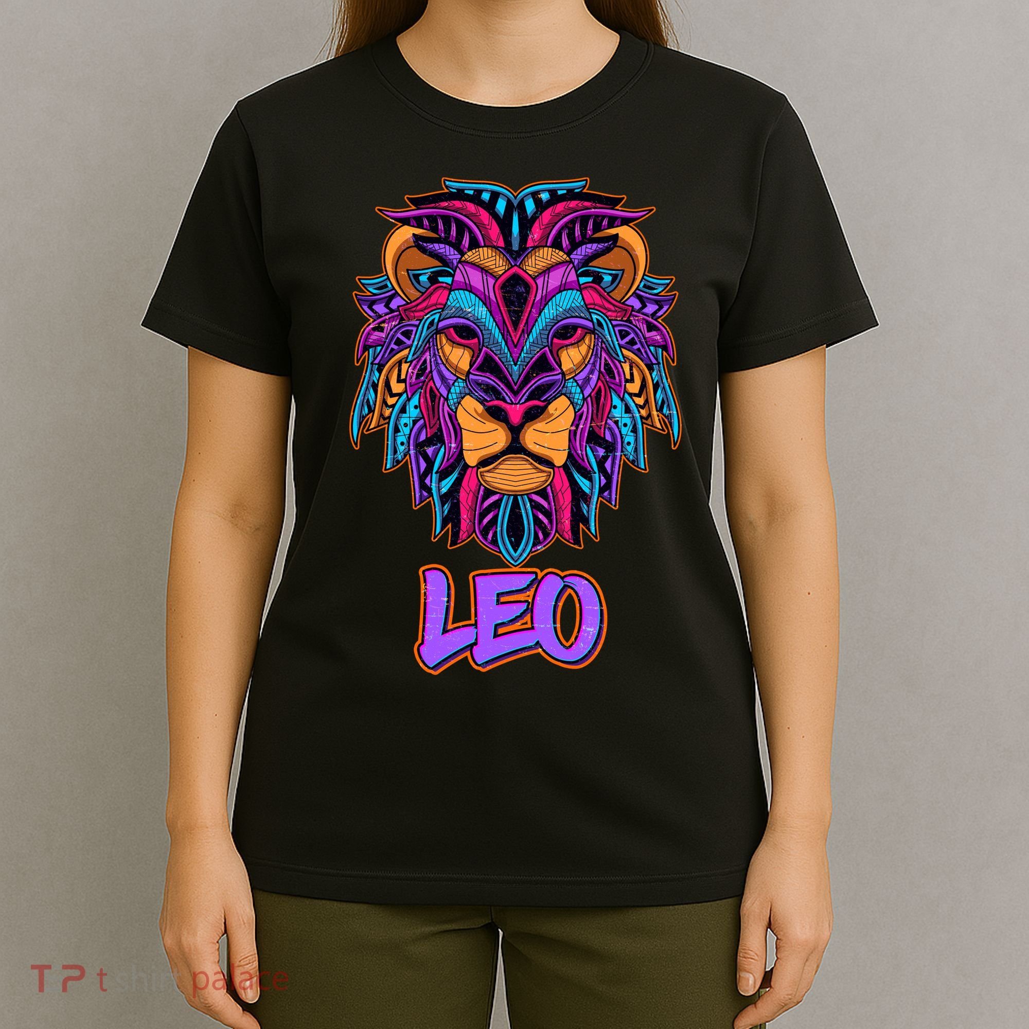 Colorful Abstract Lion Leo Zodiac T-Shirt