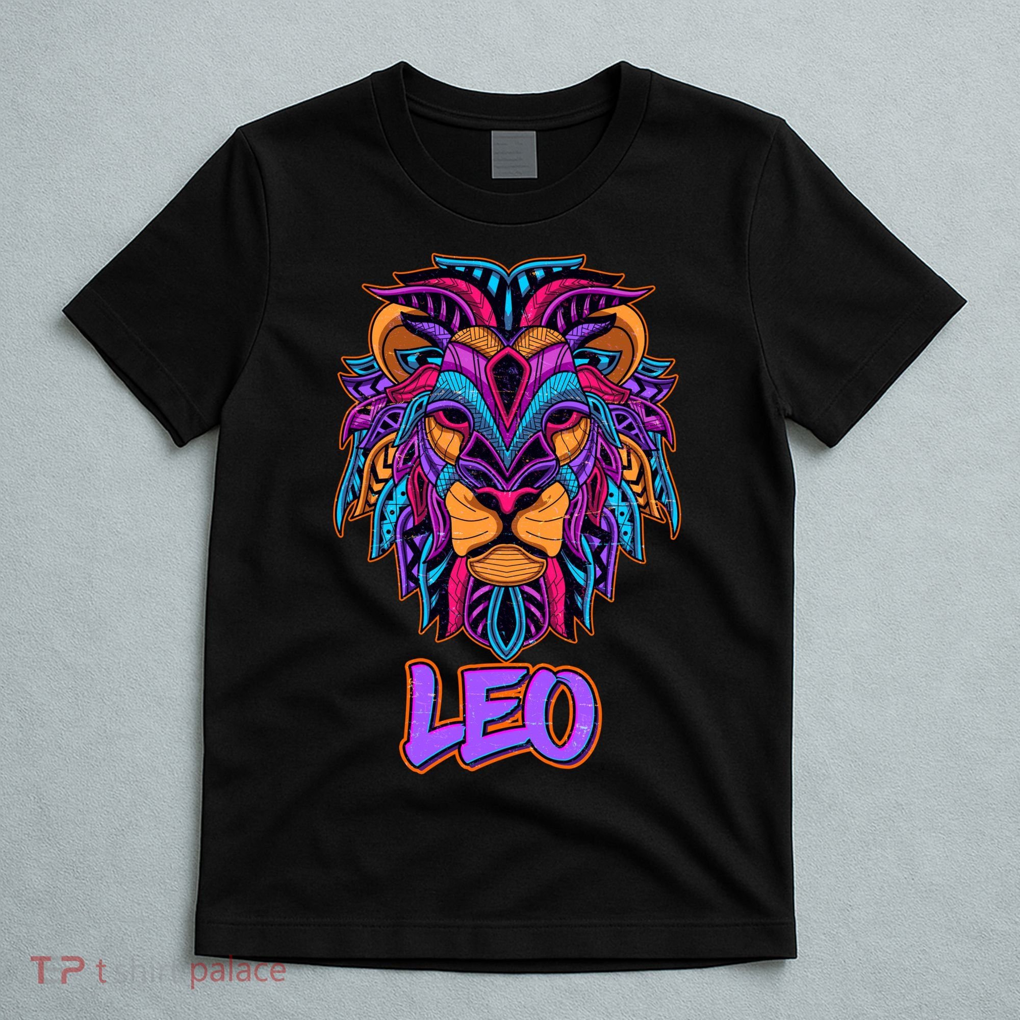 Colorful Abstract Lion Leo Zodiac T-Shirt