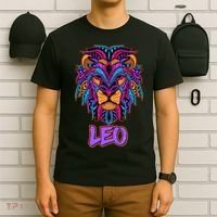 Colorful Abstract Lion Leo Zodiac T-Shirt thumb 6