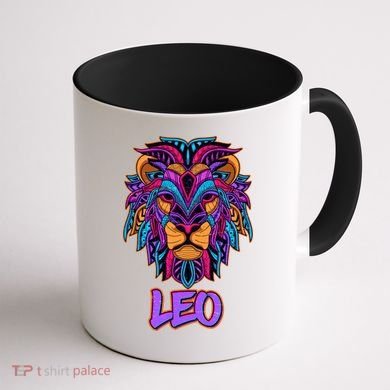Colorful Abstract Lion Leo Zodiac Coffee Mug back