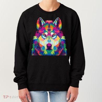 Colorful Abstract Wolf Women's Sweatshirt