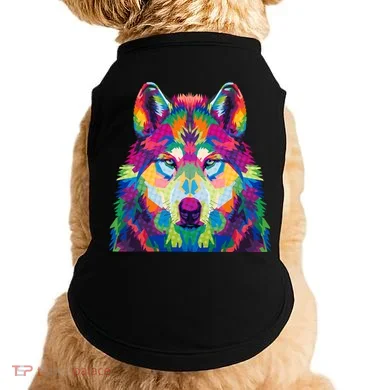 Colorful Abstract Wolf Doggie Tank