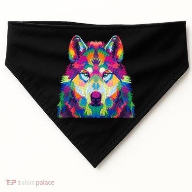 Colorful Abstract Wolf USA-Made Doggie Bandana