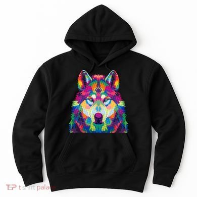 Colorful Abstract Wolf Hoodie