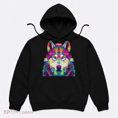Colorful Abstract Wolf Hoodie