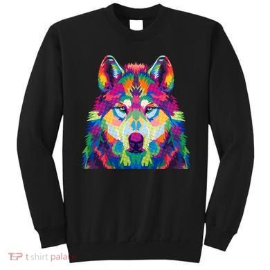 Colorful Abstract Wolf Sweatshirt