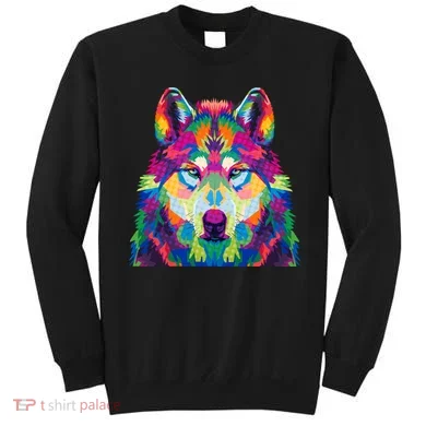 Colorful Abstract Wolf Sweatshirt