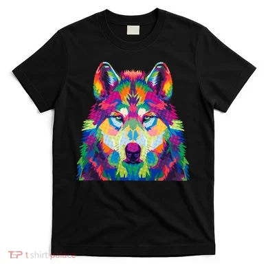 Colorful Abstract Wolf T-Shirt