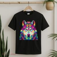 Colorful Abstract Wolf T-Shirt thumb 2