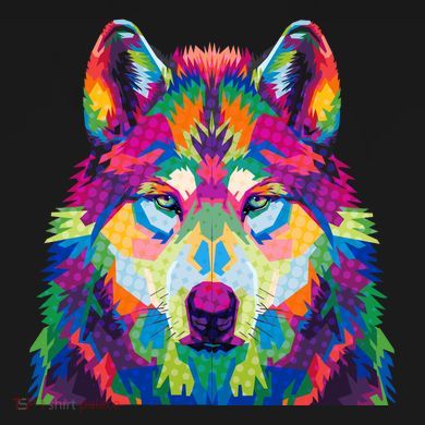 Colorful Abstract Wolf T-Shirt