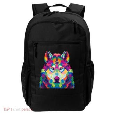 Colorful Abstract Wolf Backpack