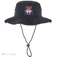 Colorful Abstract Wolf Bucket Hat thumb 0