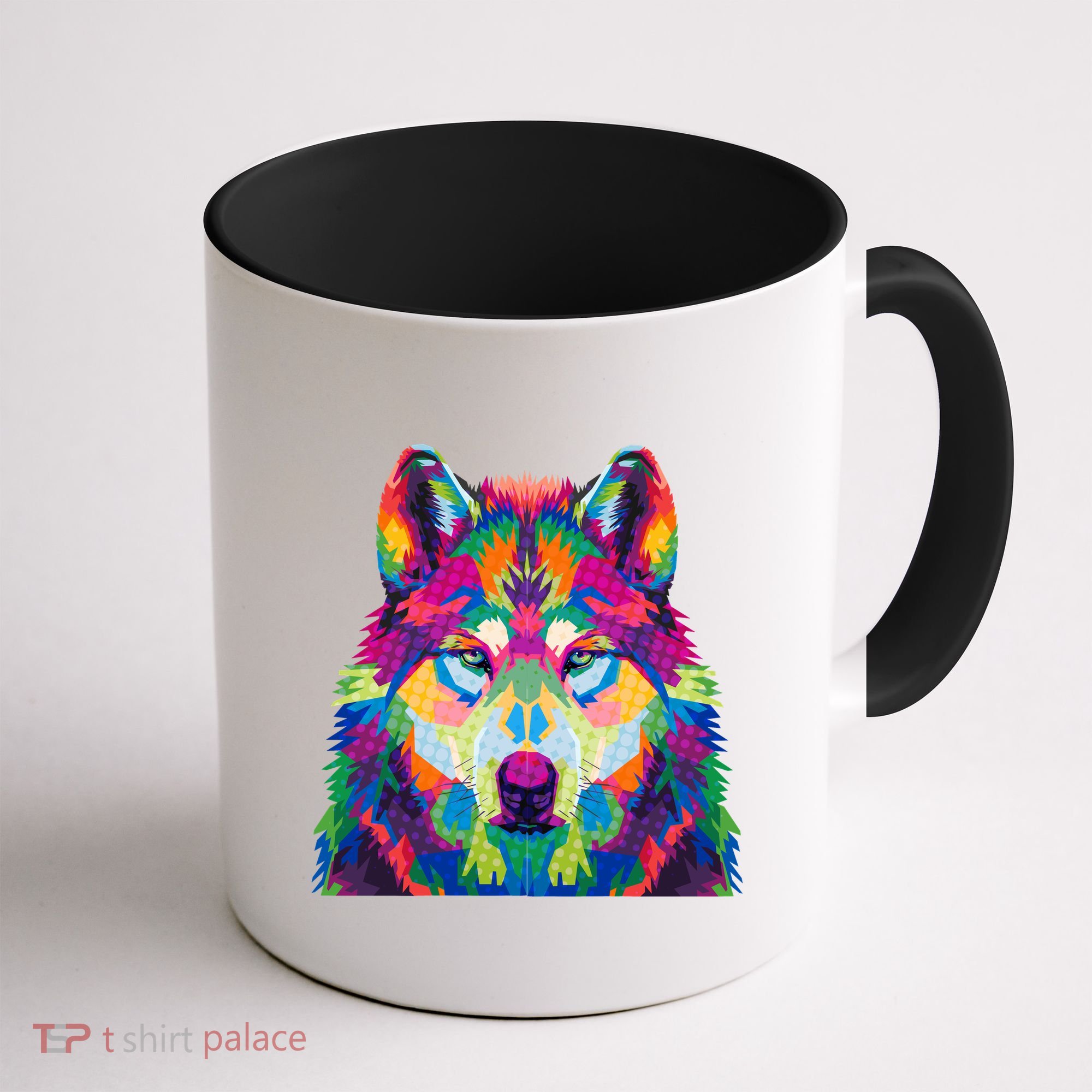 Colorful Abstract Wolf Coffee Mug