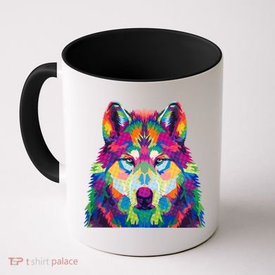 Colorful Abstract Wolf Coffee Mug