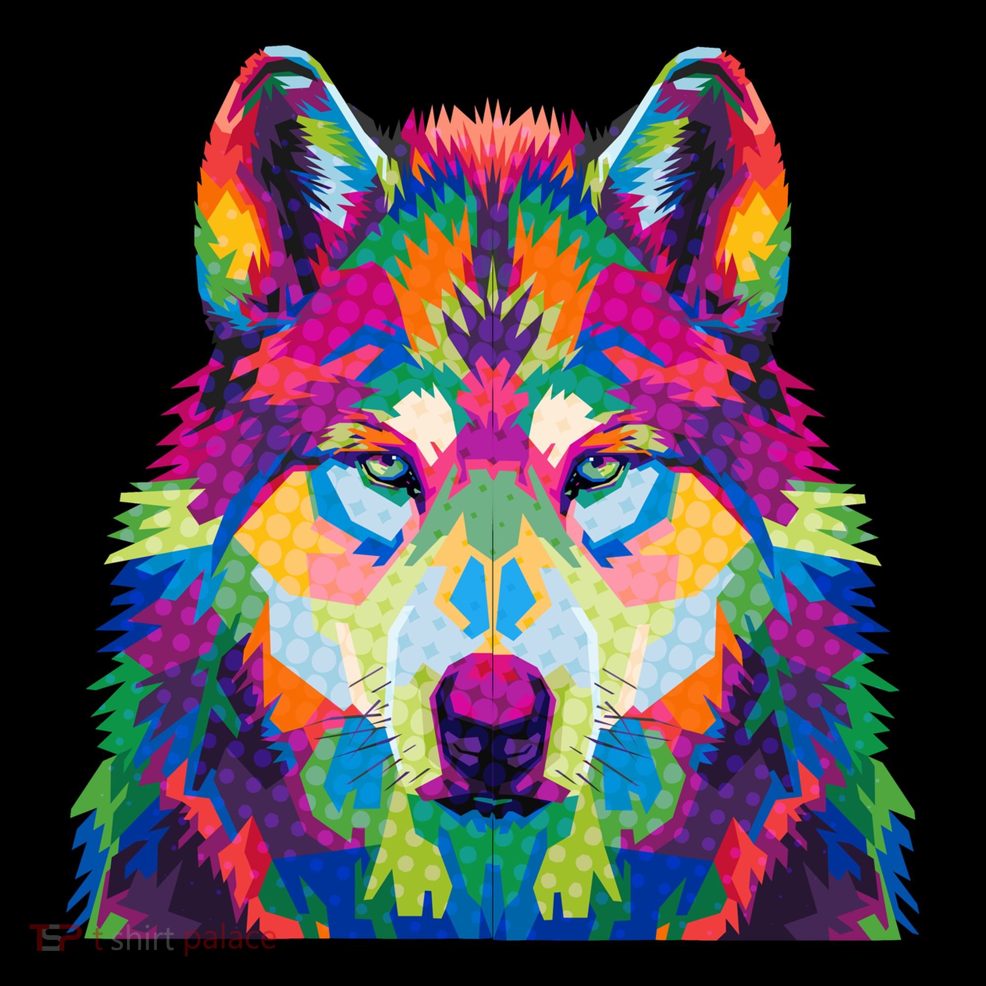 Colorful Abstract Wolf Coffee Mug