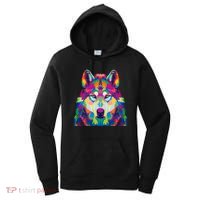 Colorful Abstract Wolf Women's Hoodie thumb 0