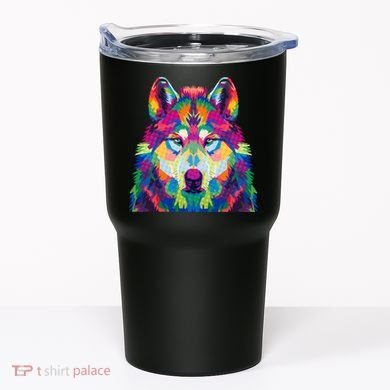 Colorful Abstract Wolf Tumbler