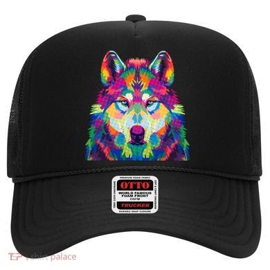 Colorful Abstract Wolf Hat