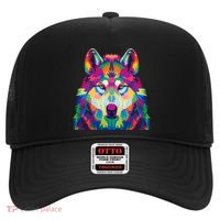 Colorful Abstract Wolf Hat thumb 0