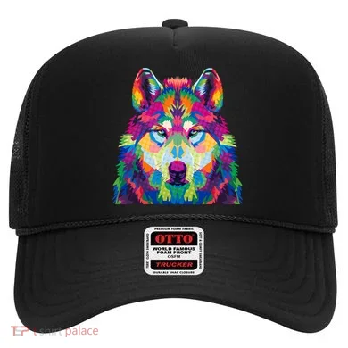 Colorful Abstract Wolf Hat