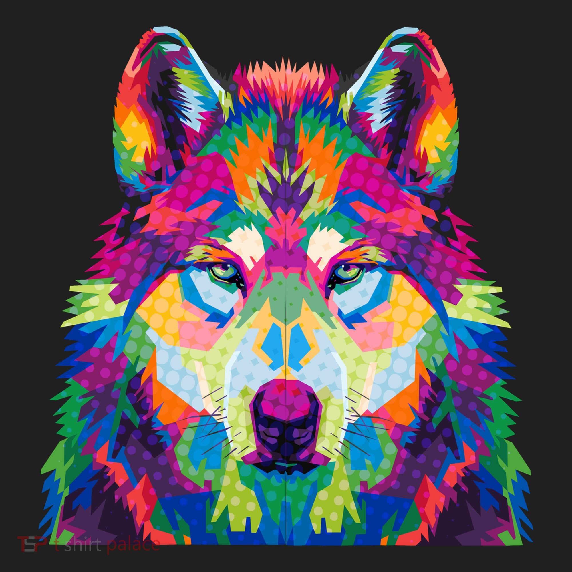 Colorful Abstract Wolf Hat
