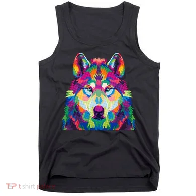 Colorful Abstract Wolf Tank Top