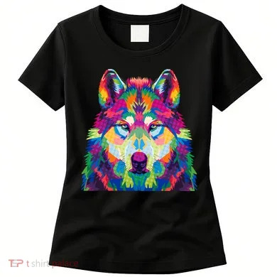 Colorful Abstract Wolf Women's T-Shirt