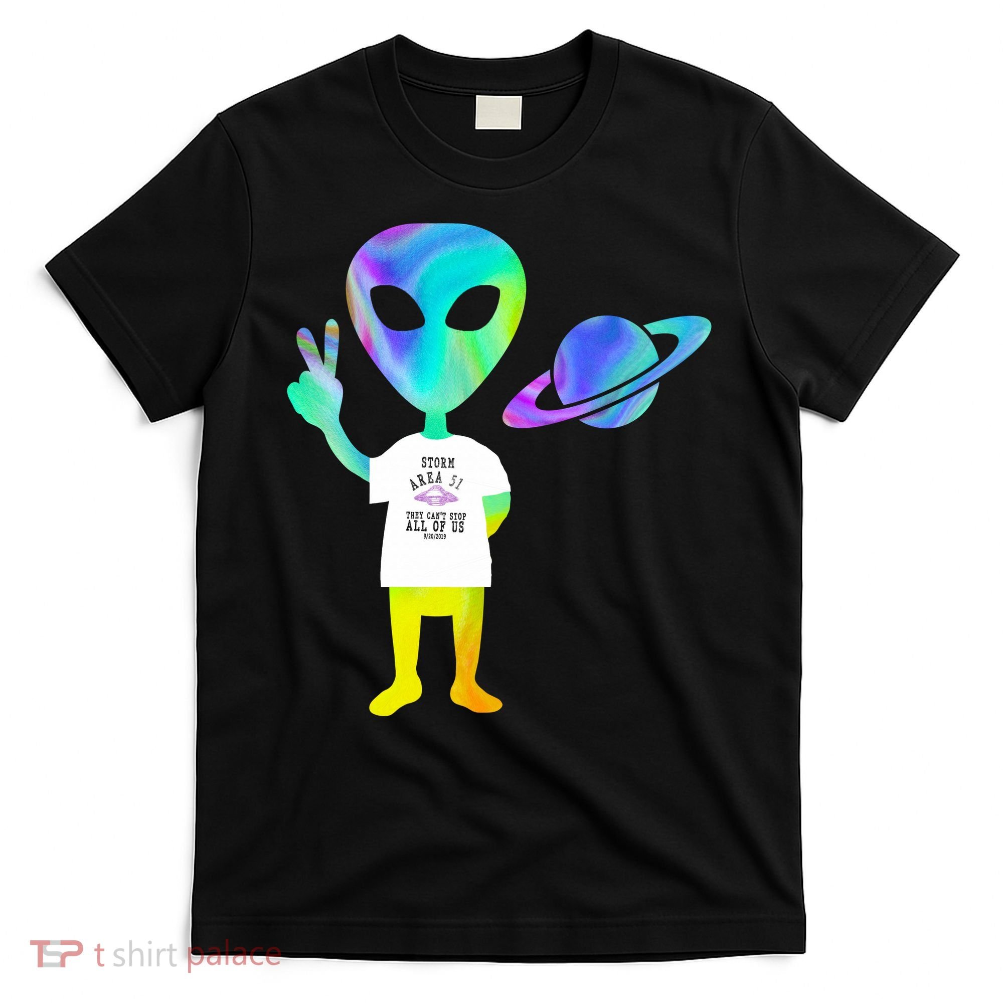 Colorful Alien Storm Area 51 Funny T-Shirt