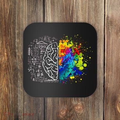 Colorful Art and Science Of The Brain Coaster