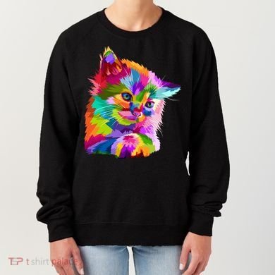 Colorful Atyle Cat Head Pop  Women's Sweatshirt