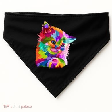 Colorful Atyle Cat Head Pop  USA-Made Doggie Bandana