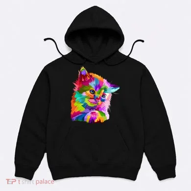 Colorful Atyle Cat Head Pop  Hoodie